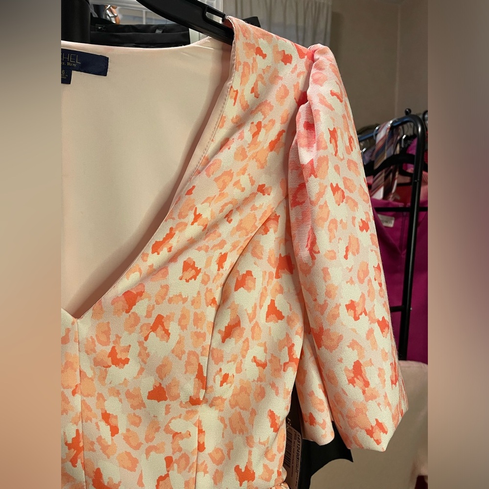 NWT Rachel Coral Floral Mini Dress - Picture 3 of 10